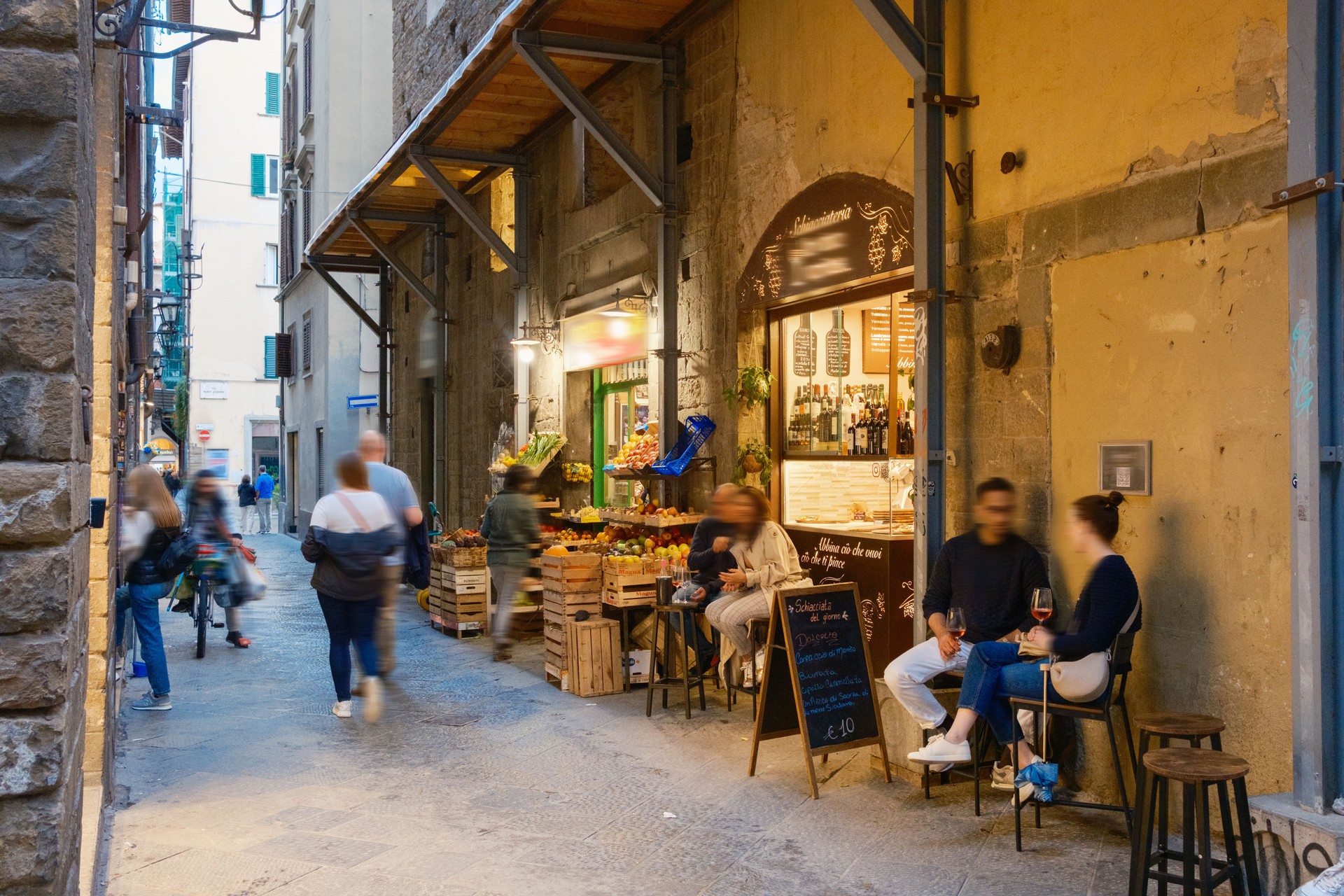 Italian lifestyle street in Florence Italy